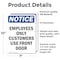 Signmission Employees Only Customers Use Front Door OSHA Notice Sign, Vinyl Decal, 7in W x 10in L, 2PK OS-2PACK-NS-D-710-V-11993 - alternate 5